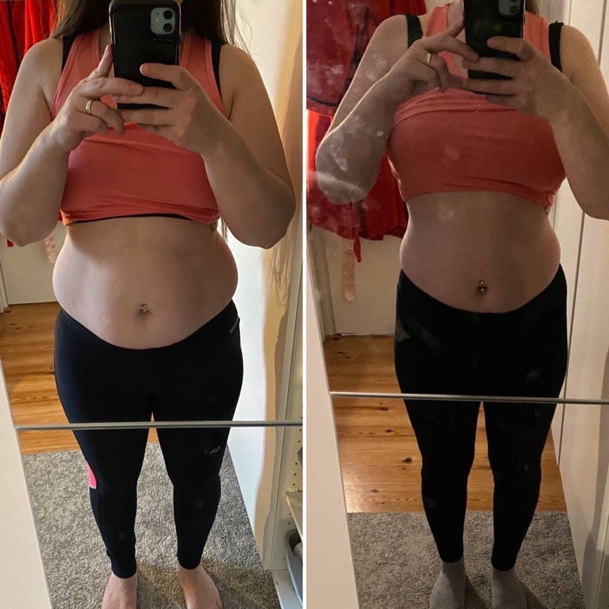 Antes e depois cintura mais fina